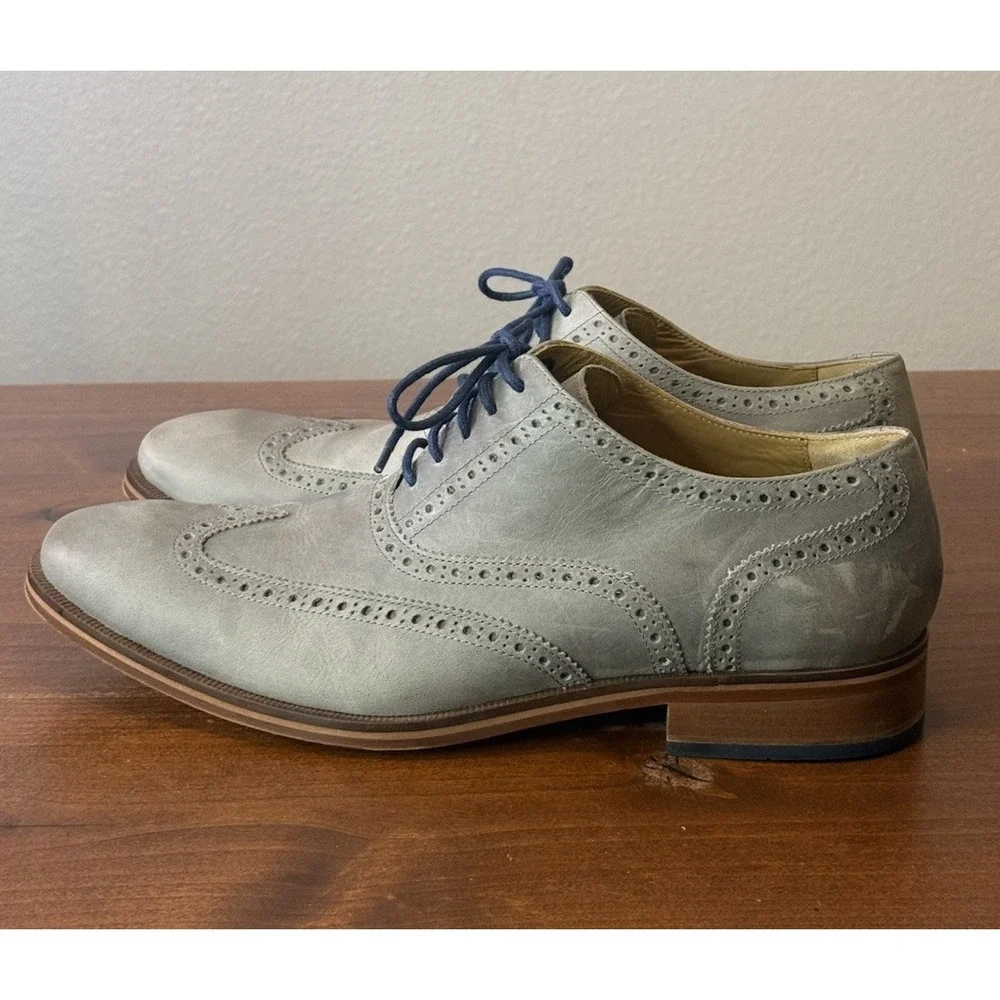 Cole Haan Colton C12422 Gray Nubuck Wingtip Oxford Men's $198 - Size 13M